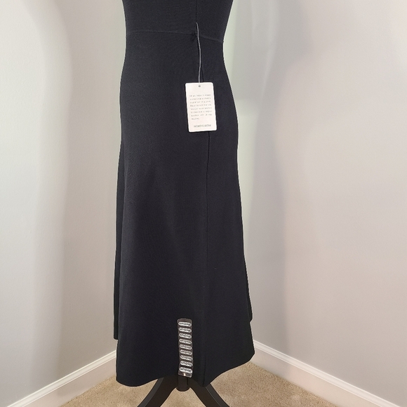 Eliza J Midi Dress Small Black 3/4 Sleeve Sweater Knit A Line Pullover Crewneck - Picture 6 of 13